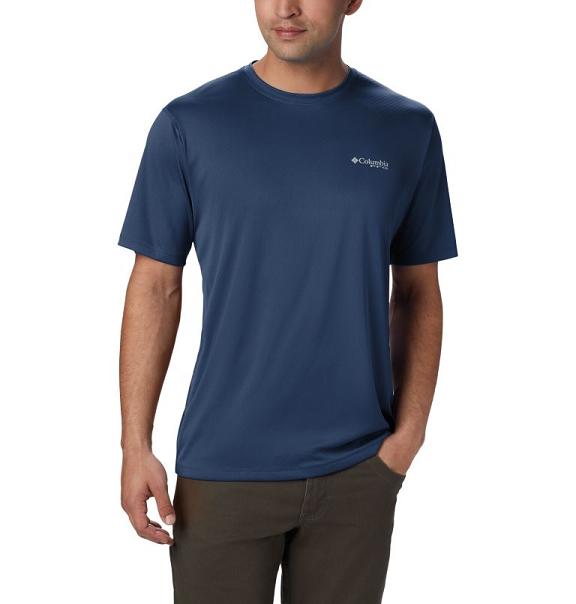 Columbia PFG Zero Rules T-Shirt Blue For Men's NZ53241 New Zealand